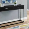 Accent Table, Console, Entryway, Narrow, Sofa, Storage Drawer, Living Room, Bedroom, Black Laminate, Black Metal, Contemporary, Modern