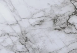 Accent Table, Console, Entryway, Narrow, Sofa, Living Room, Bedroom, White Marble Look Laminate, Black Metal, Contemporary, Modern