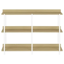 Accent Table, Console, Entryway, Narrow, Sofa, Living Room, Bedroom, Natural Laminate, Black Metal, Contemporary, Modern