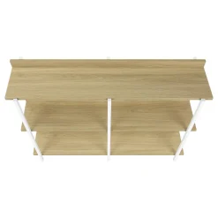 Accent Table, Console, Entryway, Narrow, Sofa, Living Room, Bedroom, Natural Laminate, Black Metal, Contemporary, Modern