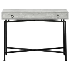 Accent Table, Console, Entryway, Narrow, Sofa, Storage Drawer, Living Room, Bedroom, Grey Laminate, Black Metal, Contemporary, Modern