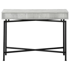 Accent Table, Console, Entryway, Narrow, Sofa, Storage Drawer, Living Room, Bedroom, Grey Laminate, Black Metal, Contemporary, Modern