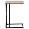 Accent Table, C-shaped, End, Side, Snack, Living Room, Bedroom, Brown Laminate, Black Metal, Contemporary, Modern