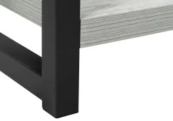 Accent Table, Side, End, Narrow, Small, 2 Tier, Living Room, Bedroom, Grey Laminate, Black Metal, Contemporary, Modern