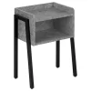 Accent Table, Side, End, Nightstand, Lamp, Living Room, Bedroom, Grey Laminate, Black Metal, Contemporary, Modern