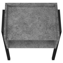 Accent Table, Side, End, Nightstand, Lamp, Living Room, Bedroom, Grey Laminate, Black Metal, Contemporary, Modern