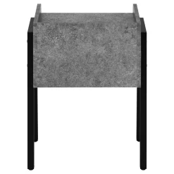 Accent Table, Side, End, Nightstand, Lamp, Living Room, Bedroom, Grey Laminate, Black Metal, Contemporary, Modern