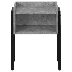 Accent Table, Side, End, Nightstand, Lamp, Living Room, Bedroom, Grey Laminate, Black Metal, Contemporary, Modern