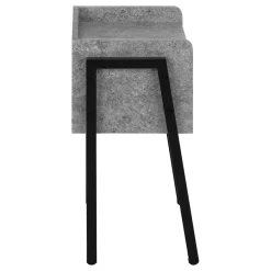 Accent Table, Side, End, Nightstand, Lamp, Living Room, Bedroom, Grey Laminate, Black Metal, Contemporary, Modern
