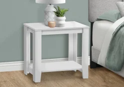Accent Table, Side, End, Nightstand, Lamp, Living Room, Bedroom, White Laminate, Transitional