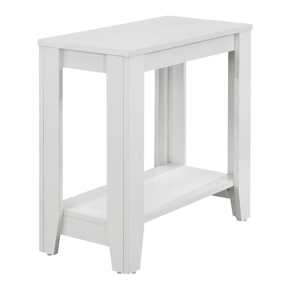Accent Table, Side, End, Nightstand, Lamp, Living Room, Bedroom, White Laminate, Transitional
