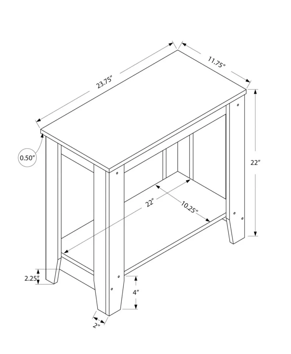 Accent Table, Side, End, Nightstand, Lamp, Living Room, Bedroom, White Laminate, Transitional