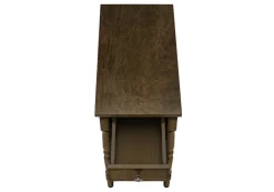 Accent Table, 2 Tier, End, Side Table, Nightstand, Bedroom, Narrow, Lamp, Storage Drawer, Brown Veneer, Traditional