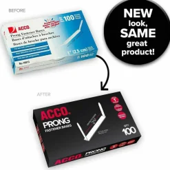 ACCO Premium Standard 2-Hole Punch Prong Fasteners, 2.8