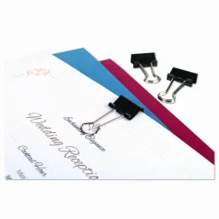 ACCO Binder Clips, Small, 3/4" Wide, 5/16" Capacity, Black, Pack Of 12