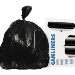 AccuFit Linear Low Density Can Liners with AccuFit Sizing, 44 gal, 1.3 mil, 37" x 50", Black, 20 Bags/Roll, 5 Rolls/Carton