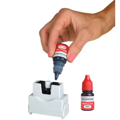 AccuStamp2 Copy Stamp, Shutter Pre-Inked Two-Color Copy Stamp, 1/2" x 1-5/8" Impression, Red/Blue Ink