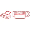 AccuStamp2 Pre-Inked Message Stamp, "Faxed", Red/Blue