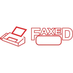 AccuStamp2 Pre-Inked Message Stamp, "Faxed", Red/Blue