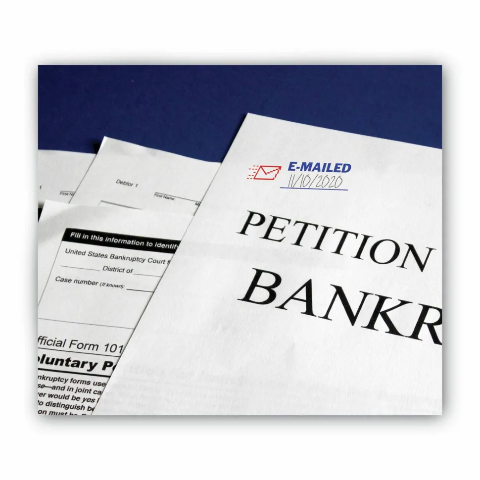 AccuStamp2 Pre-Inked Message Stamp, "Emailed", Red/Blue