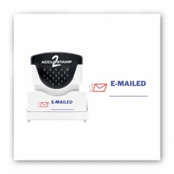 AccuStamp2 Pre-Inked Message Stamp, "Emailed", Red/Blue