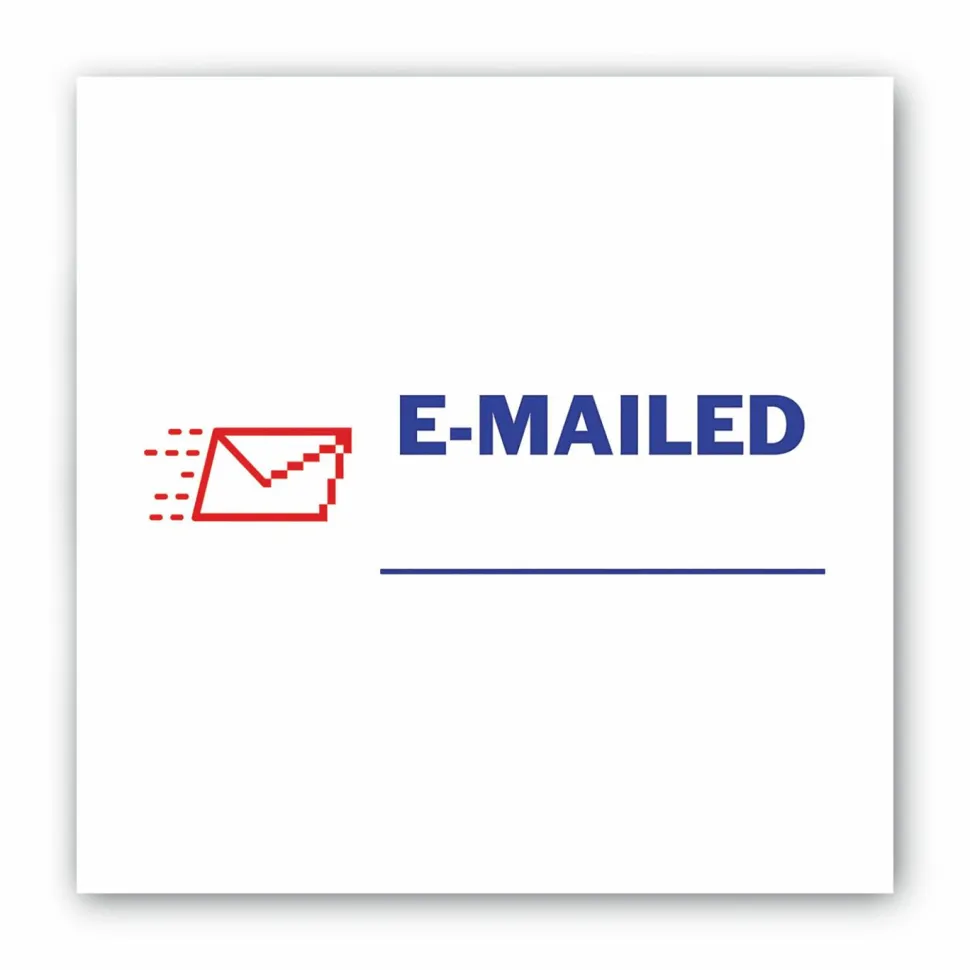 AccuStamp2 Pre-Inked Message Stamp, "Emailed", Red/Blue