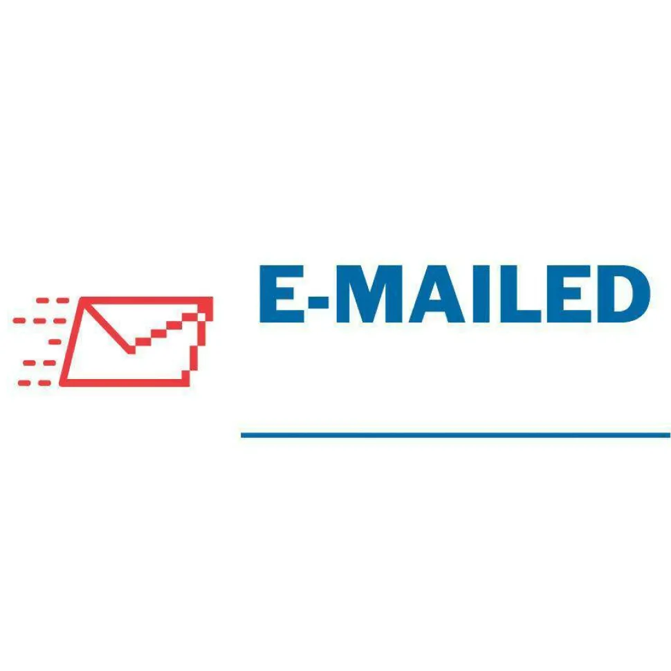 AccuStamp2 Pre-Inked Message Stamp, "Emailed", Red/Blue
