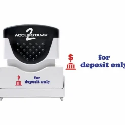 ACCUSTAMP2 Pre-Inked Shutter Stamp, Red/Blue, FOR DEPOSIT ONLY, 1.63 x 0.5
