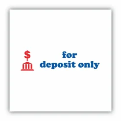 ACCUSTAMP2 Pre-Inked Shutter Stamp, Red/Blue, FOR DEPOSIT ONLY, 1.63 x 0.5