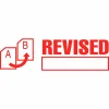 ACCUSTAMP2 Pre-Inked Shutter Stamp, Red, REVISED, 1.63 x 0.5