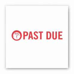 ACCUSTAMP2 Pre-Inked Shutter Stamp, Red, PAST DUE, 1.63 x 0.5