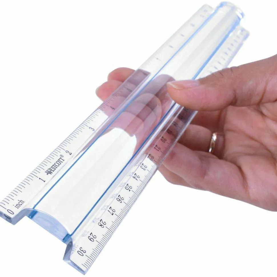 Acme Magnifying Ruler, Clear, 12"