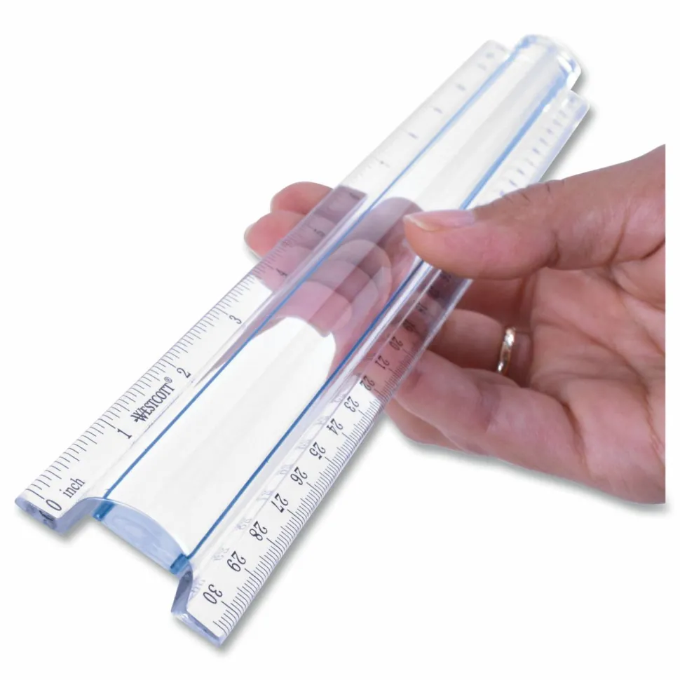 Acme Magnifying Ruler, Clear, 12"