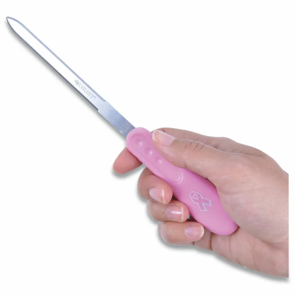 Acme United Pink Ribbon 9" Letter Opener, Pink
