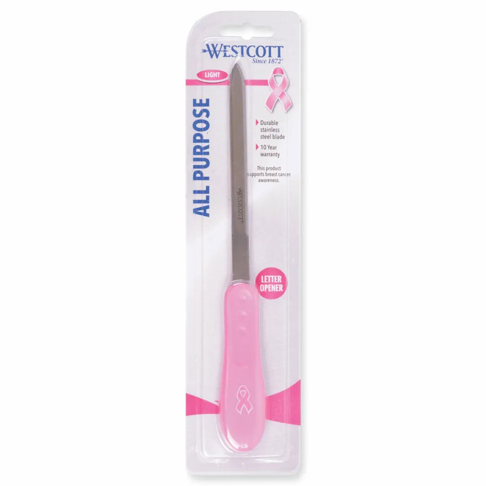 Acme United Pink Ribbon 9" Letter Opener, Pink