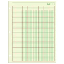 Adams Analysis Pad, 8 1/2" x 11", 100 Pages (50 Sheets), 6 Columns, Green