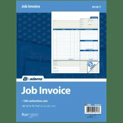 Adams Carbonless Contractor's Invoices, 2-Part, 100 Sets