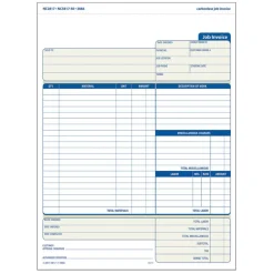 Adams Carbonless Contractor's Invoices, 2-Part, 100 Sets