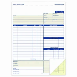 Adams Carbonless Contractor's Invoices, 2-Part, 100 Sets