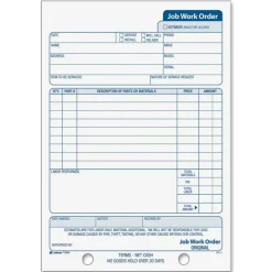 Adams Carbonless Job Work Order Book, 5 9/16