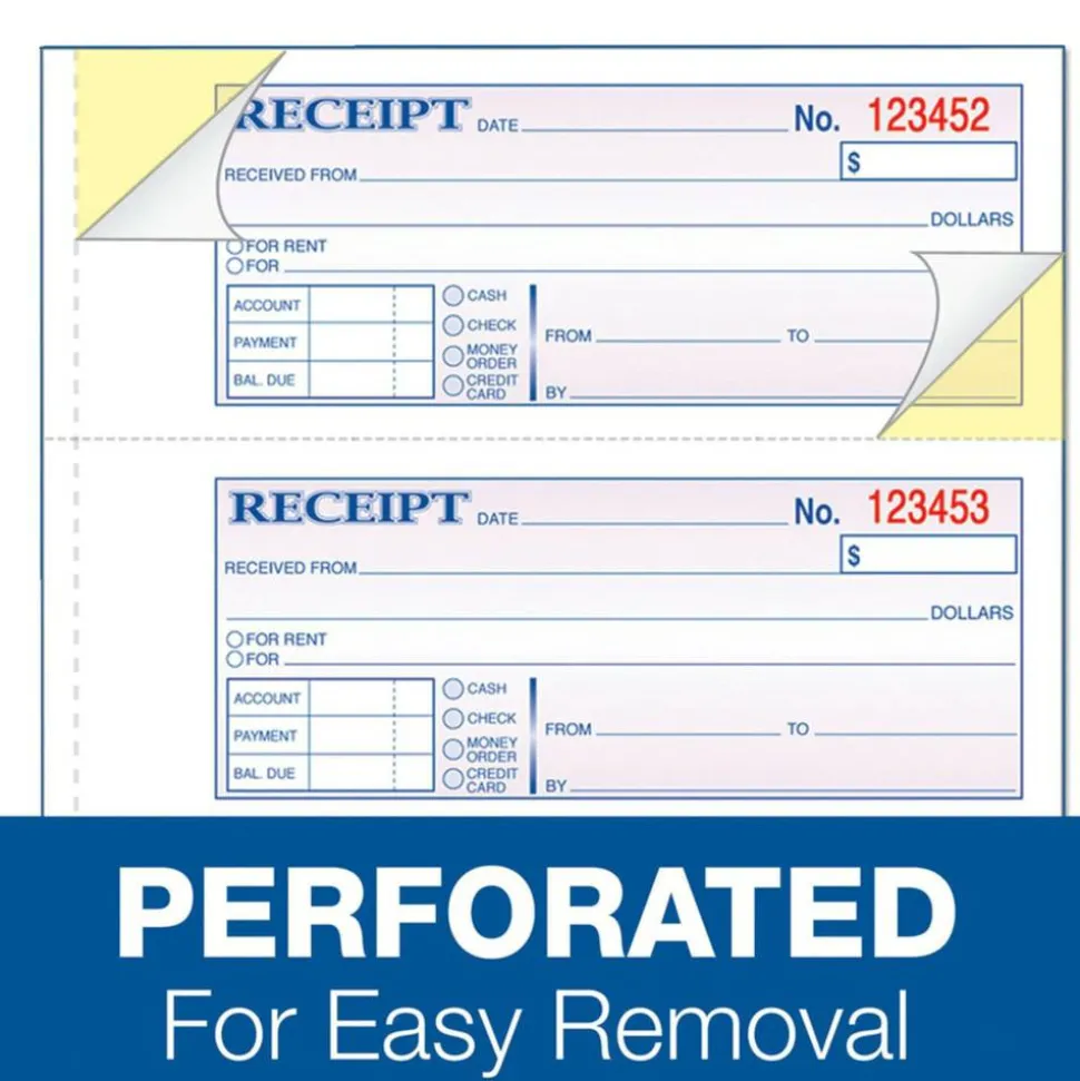 Adams Carbonless Money/Rent Receipt Book, 3-Part, 7 5/8" x 11", Book Of 100 Sets