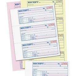 Adams Carbonless Money/Rent Receipt Book, 3-Part, 7 5/8