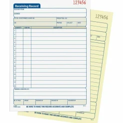 Adams Carbonless 2-Part Receiving Record Book, 5 9/16" x 8 7/16", Book Of 50 Sets