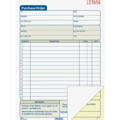 Adams Carbonless Purchase Order Book, 5 9/16" x 8 7/16", 2-Part, 50 Set Pad