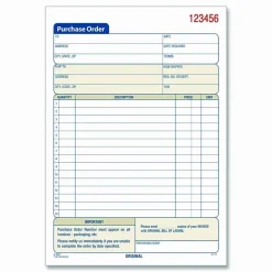 Adams Carbonless Purchase Order Book, 5 9/16