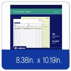 Adams Carbonless Purchase Order Book, 8 3/8
