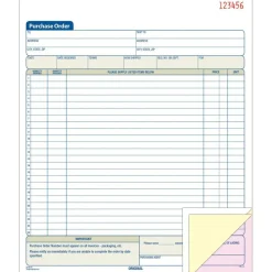 Adams Carbonless Purchase Order Book, 8 3/8" x 10 11/16", 3-Part, 50 Set Pad