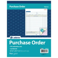 Adams Carbonless Purchase Order Book, 8 3/8