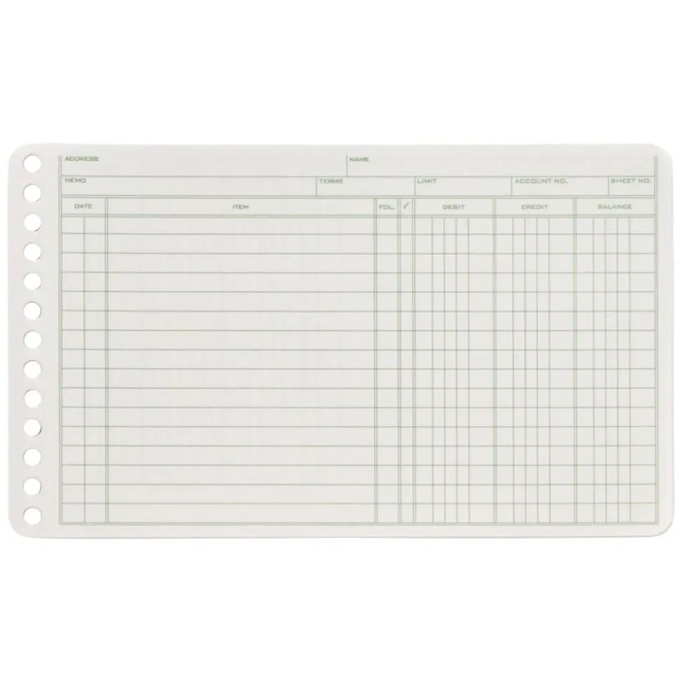 Adams Ledger Sheets, 5" x 8", Green/White