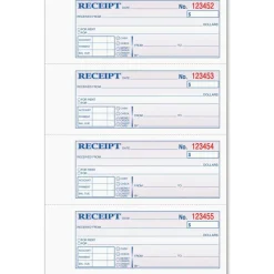 Adams Manifold Receipt Book, 2 Parts, 2-3/4" x 7-1/4"